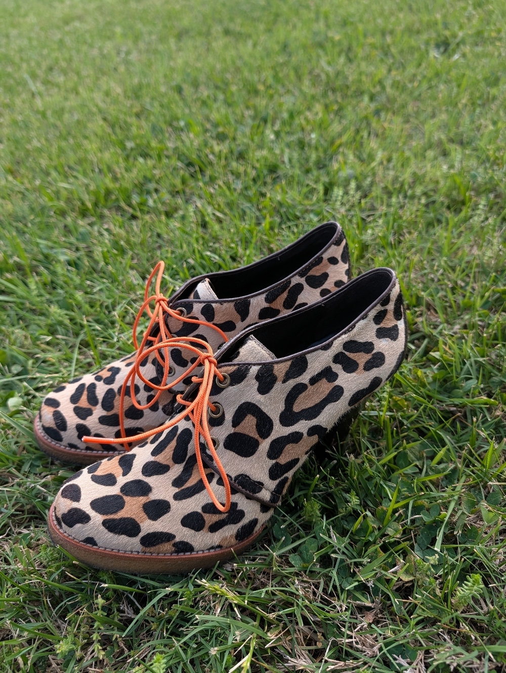 🐆 Vintage Y2K Coach Tullah Leopard Print Lace-Up Calf Hair Ankle Booties, 9B - Picture 2 of 13